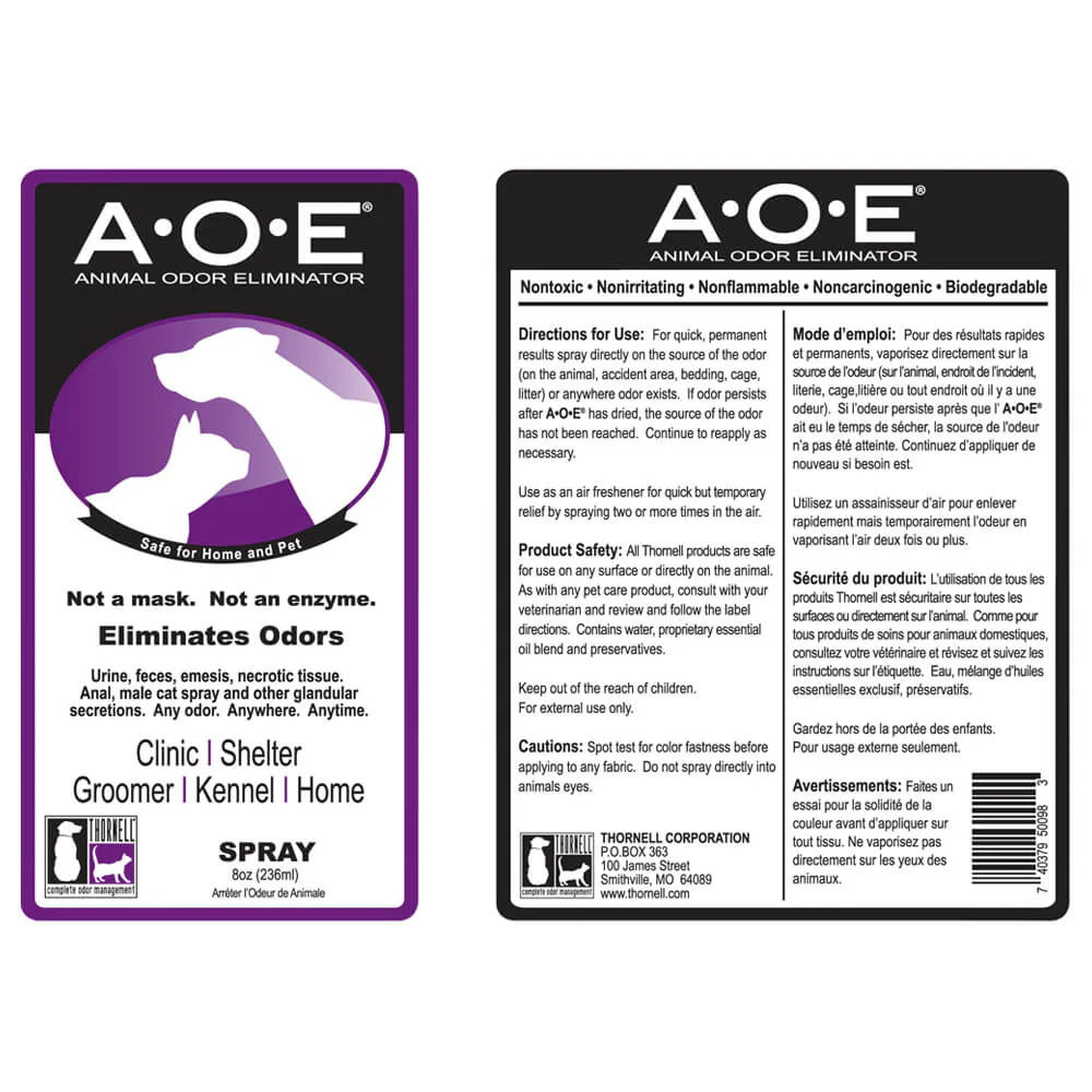 A.O.E. Animal Odor Eliminator - Pet's Shop