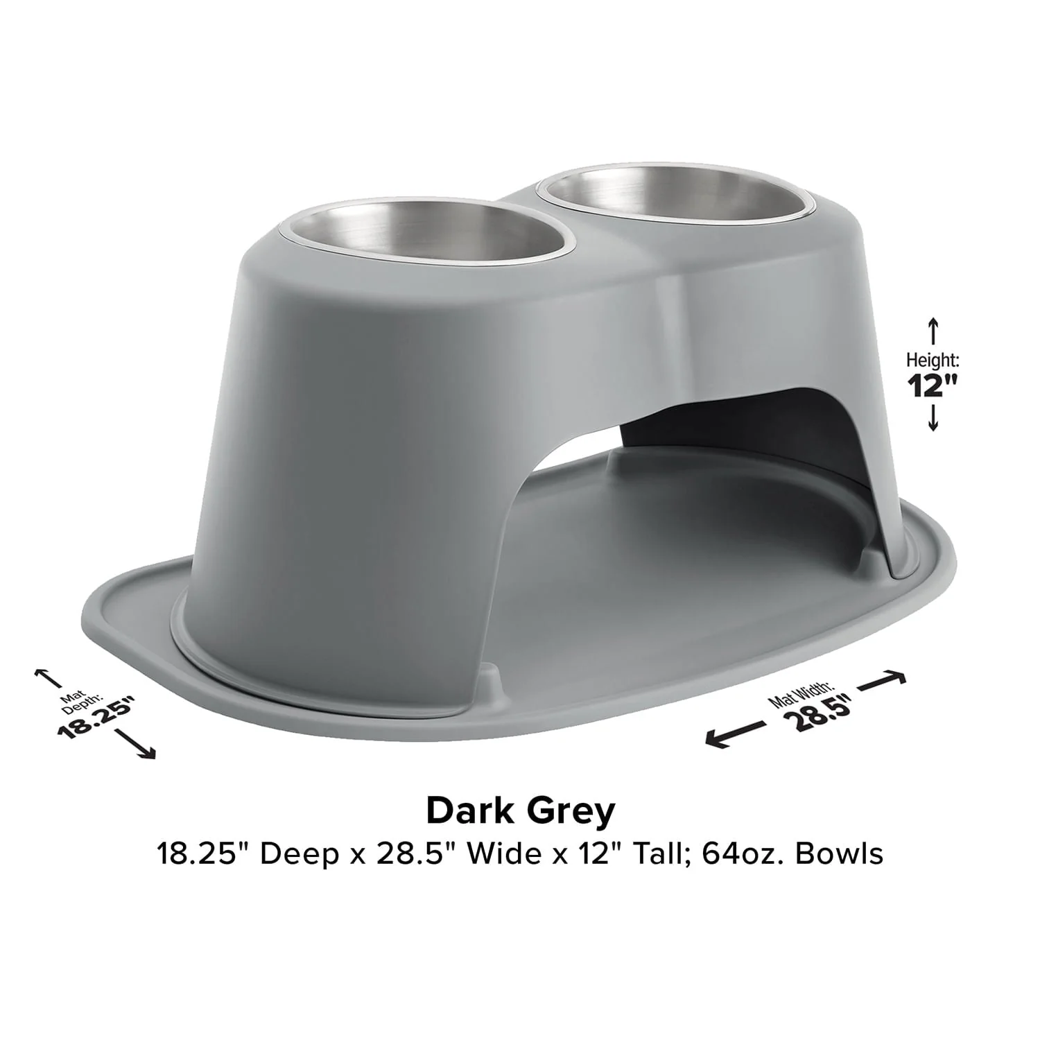 WeatherTech Double High Pet Feeding System, Stainless Steel - Pet's Shop