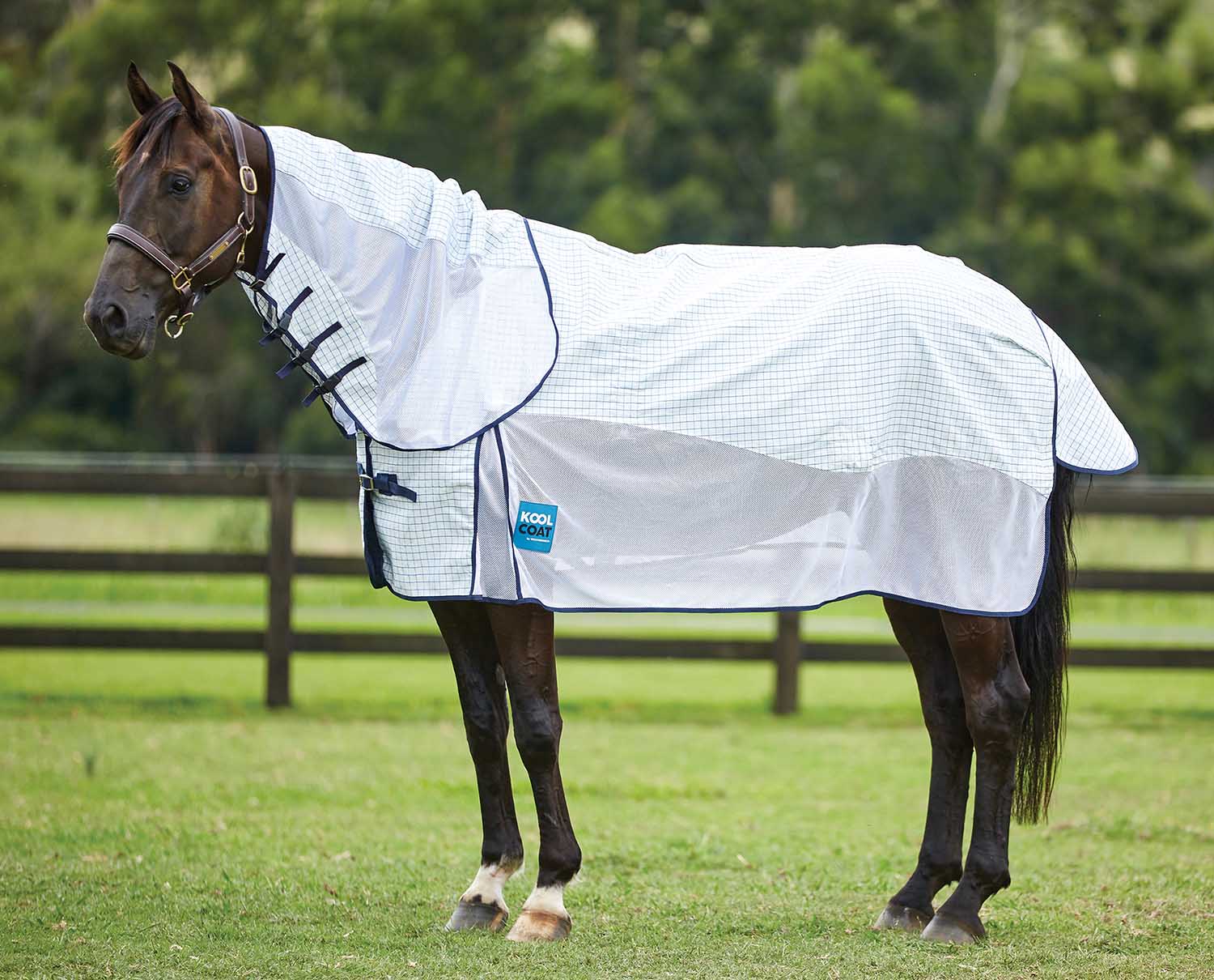 Kool Coat Airstream with Hidden Surcingle III Detach-A-Neck Horse Fly Sheet - Pet's Shop