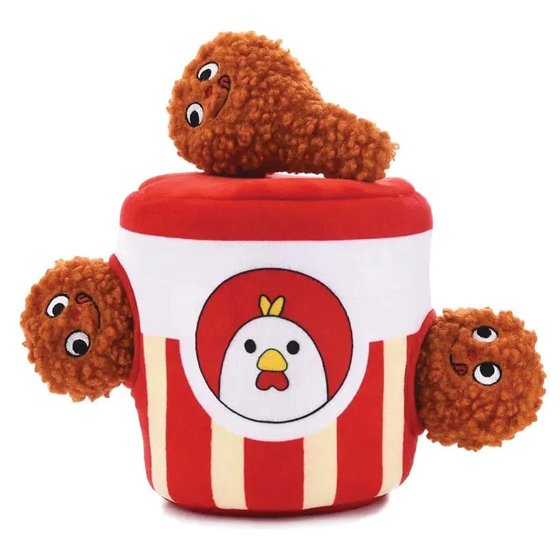 4 Piece Fried Chicken Hide & Seek Squeaker Plush Dog Toy - Pet's Shop