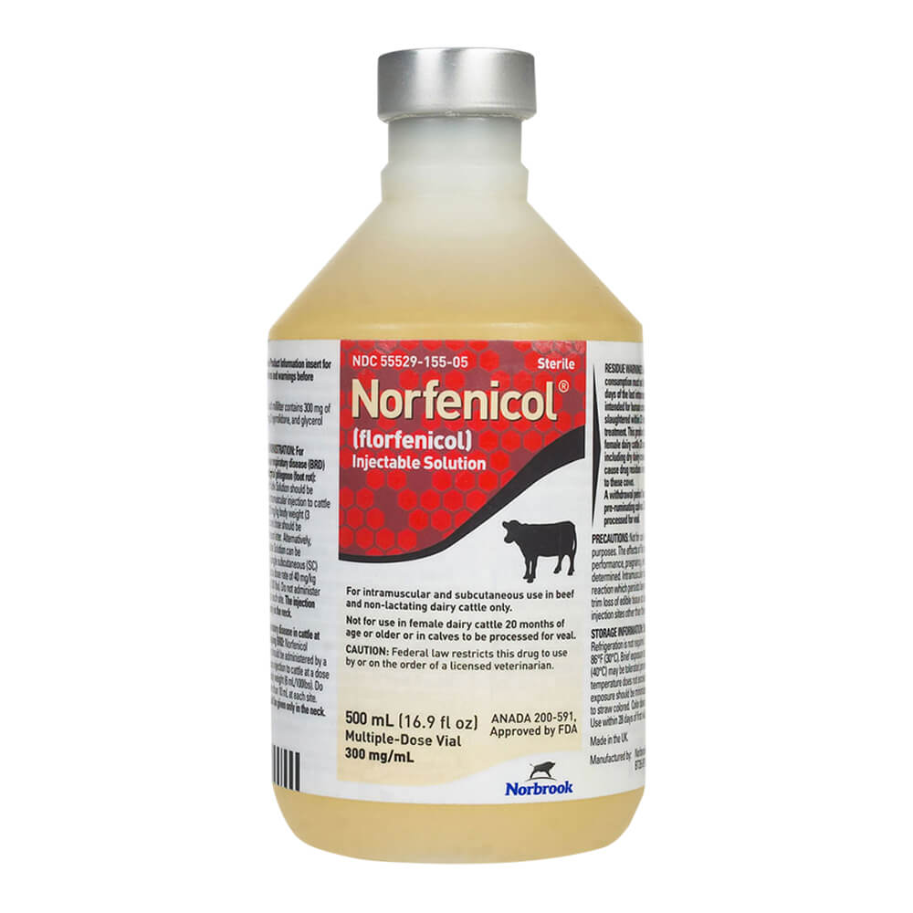 Rx Norfenicol (florfenicol) Injectable Solution for Cattle, 500 ml - Pet's Shop