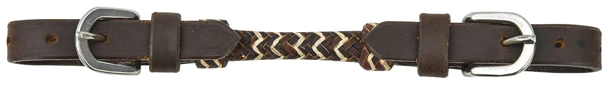 Buffalo Leather Curb Strap With Rawhide - Pet's Shop
