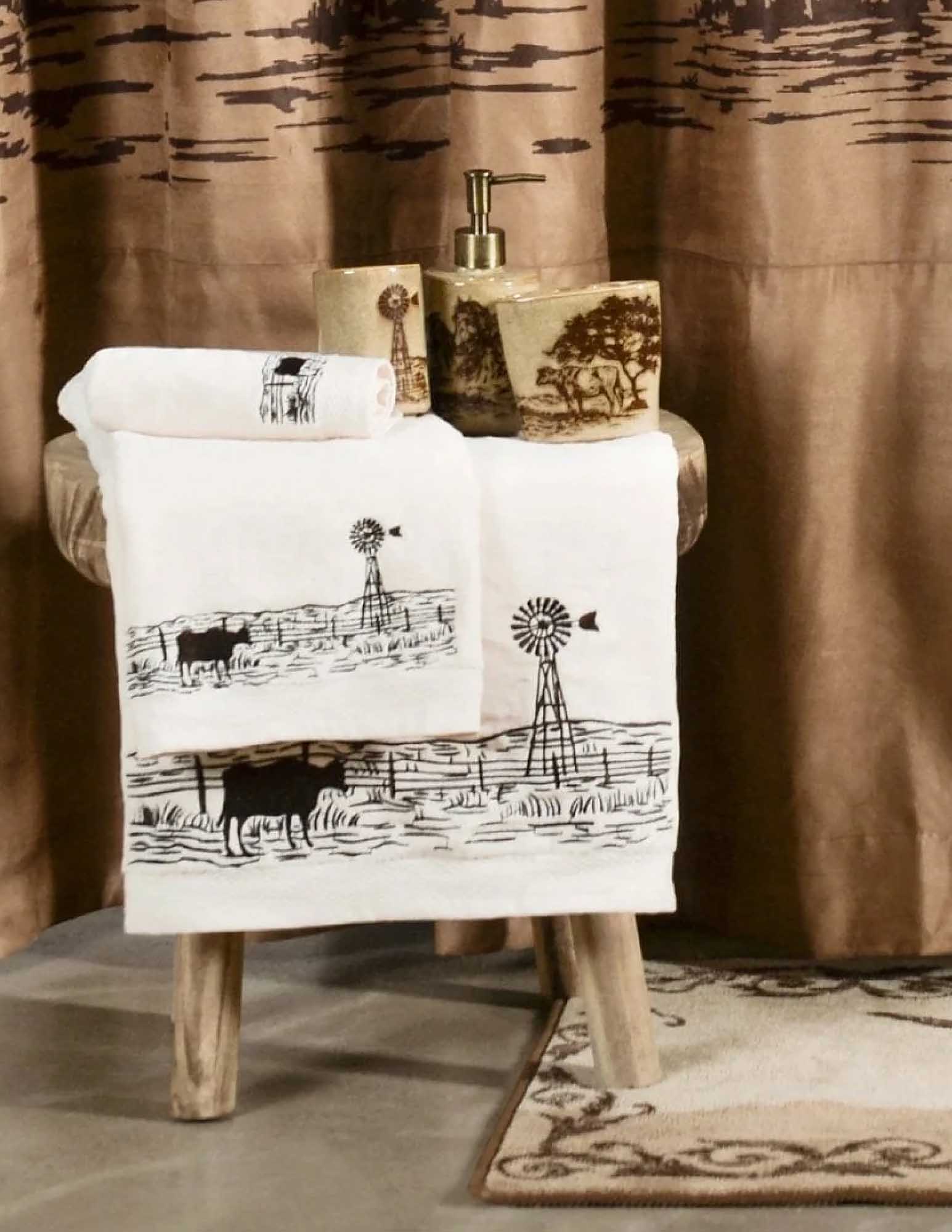 Jasper Embroidered Windmill Landscape Towel Set - Pet's Shop