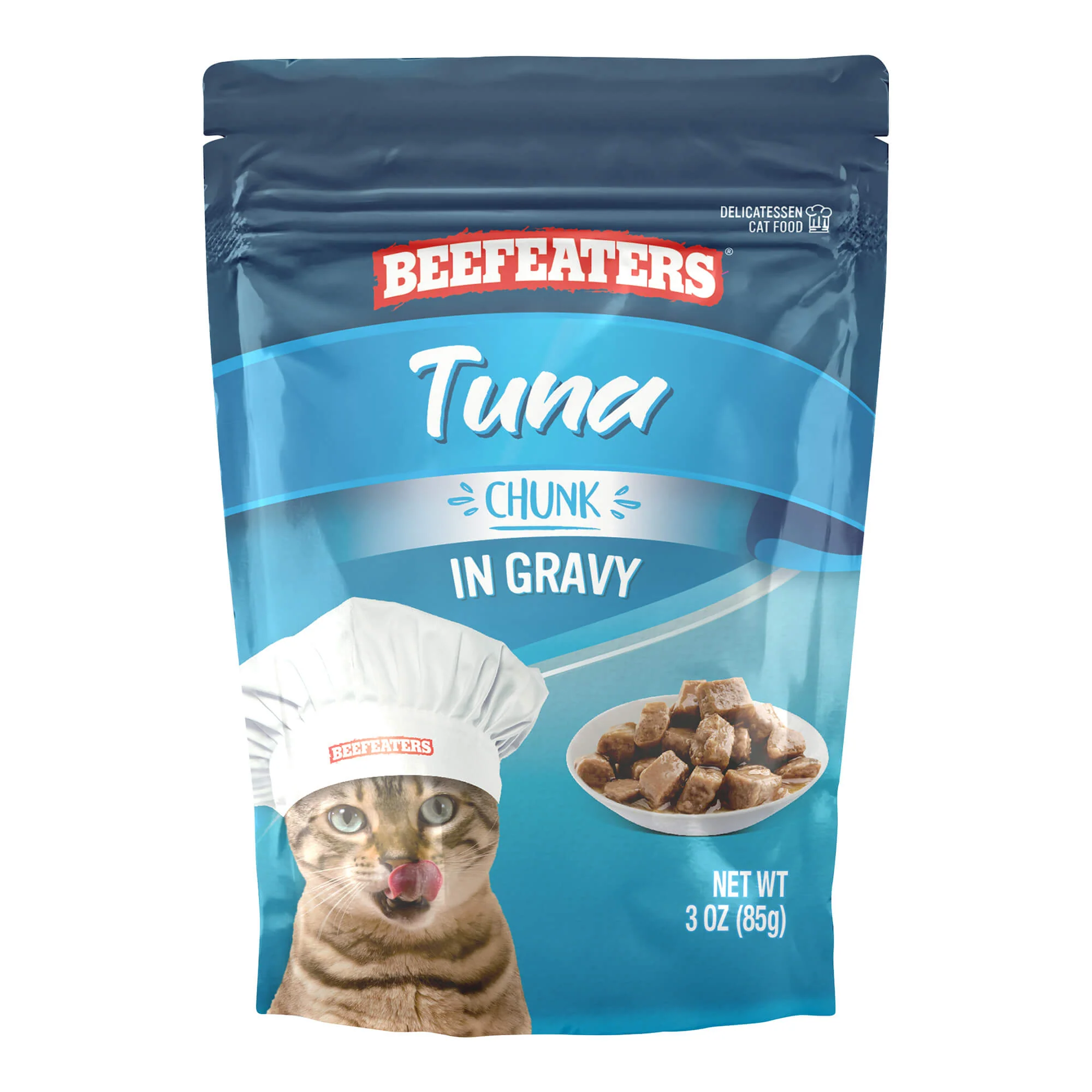 Beefeaters Wet Cat Food Pouch, Tuna Chunk in Gravy, 3 oz, Case of 24 - Pet's Shop