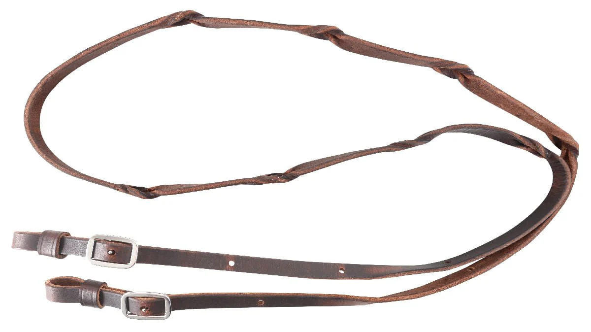 Classic Equine Blood Twist Latigo Leather Barrel Rein for Horses - Pet's Shop