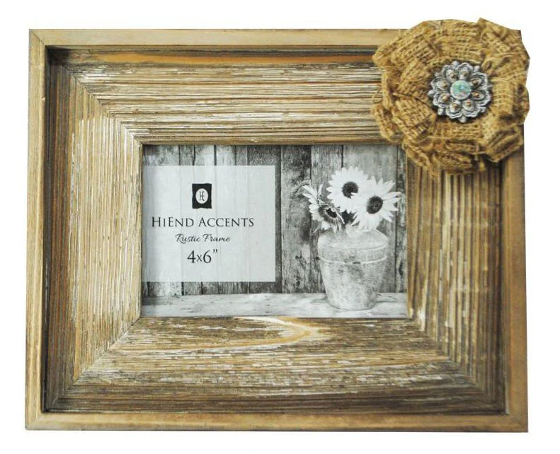 Wooden Burlap Bow Picture Frame - Pet's Shop
