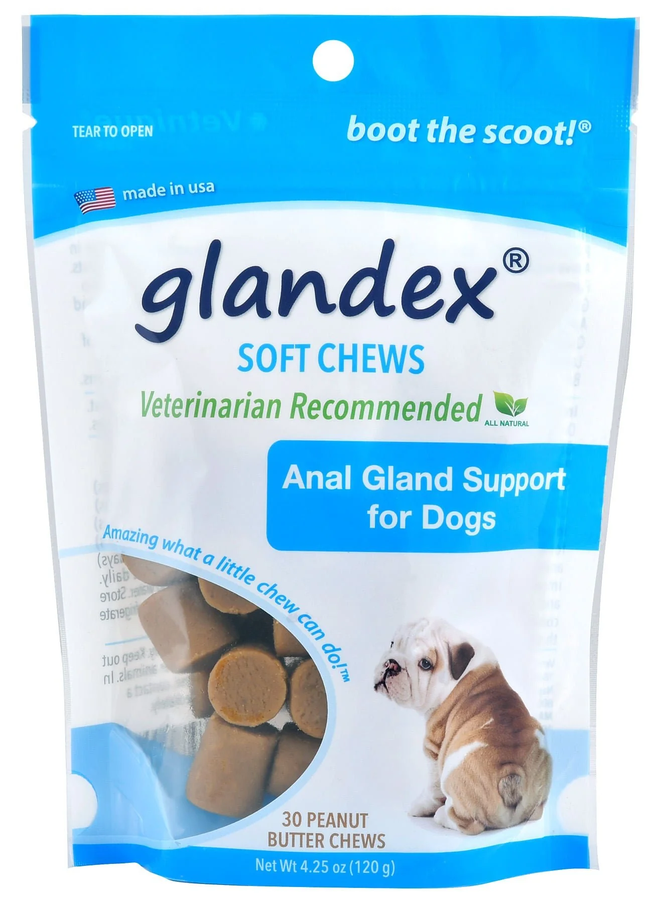 Glandex Soft Chews for Dogs, Peanut Butter - Pet's Shop