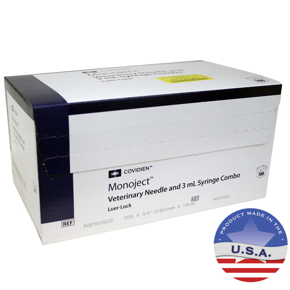 Monoject Luer-Lock (LL) Syringe with Needle Combo - Pet's Shop