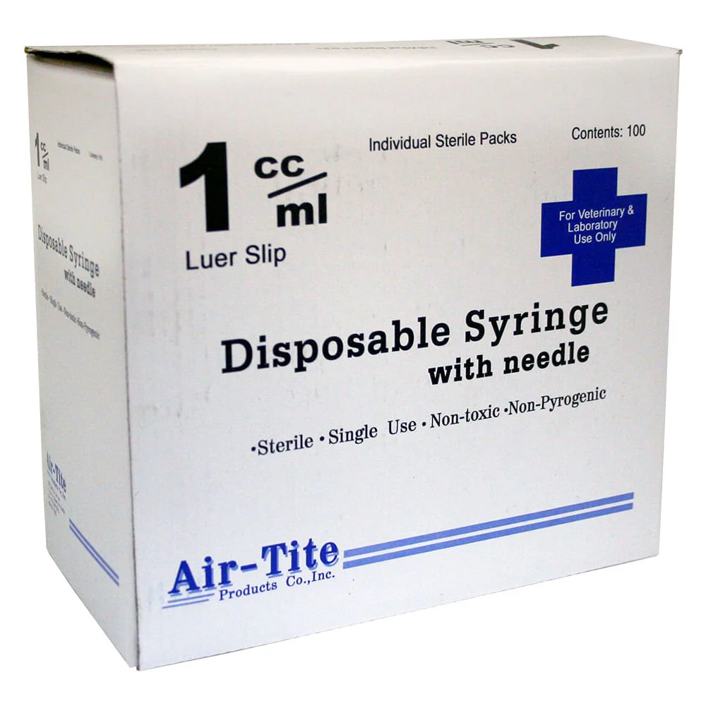 Air-Tite Syringes with Needles, 1cc, TB with 25g x 5/8