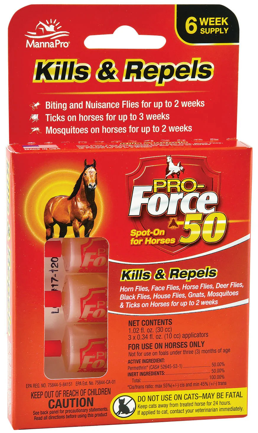 Pro Force 50 Spot On Topical Fly Treatment for Horses - Pet's Shop