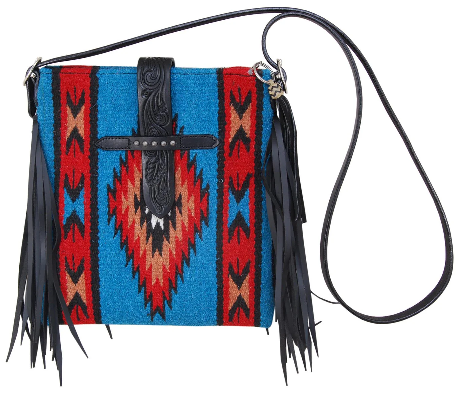 Rafter T Navajo Crossbody, Turquoise and Red - Pet's Shop