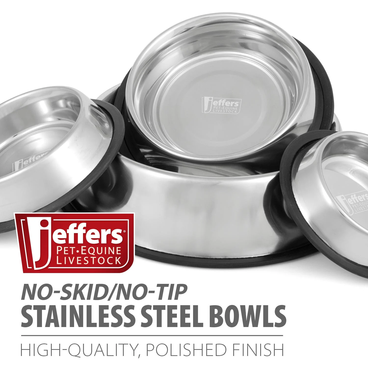 No-Skid/No-Tip Stainless Steel Pet Bowls - Pet's Shop