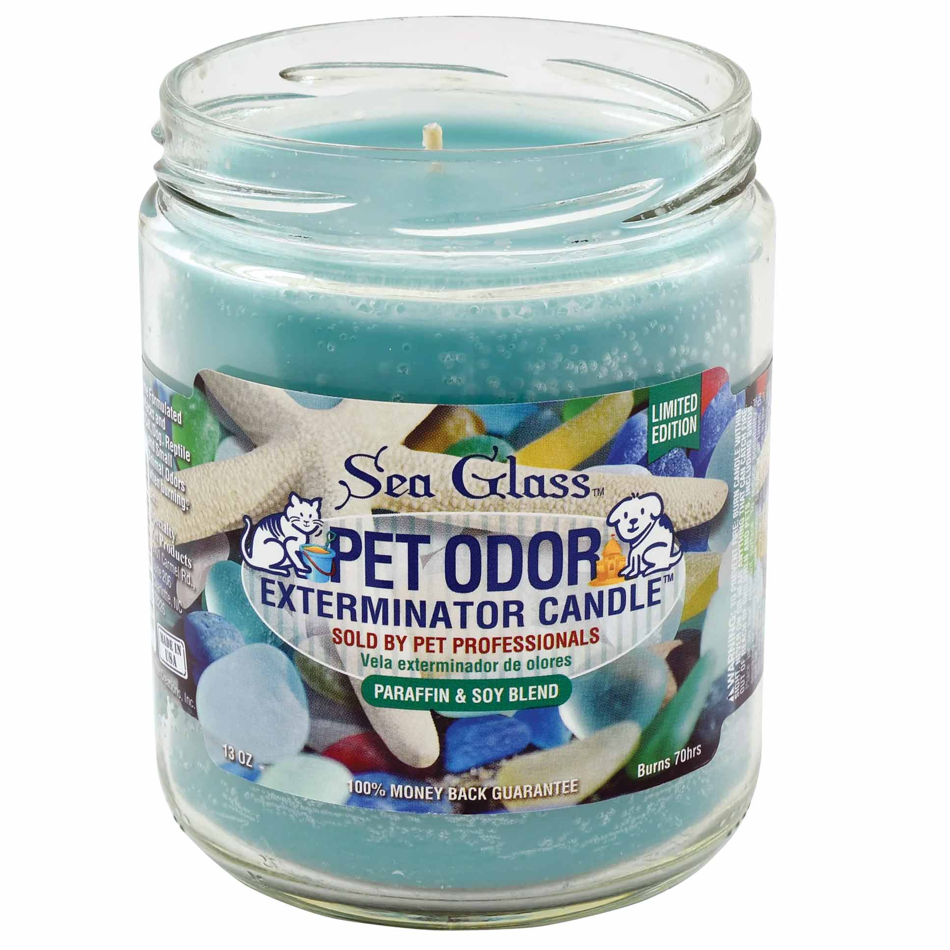 Pet Odor Exterminator Candle, Sea Glass, 13 oz - Pet's Shop