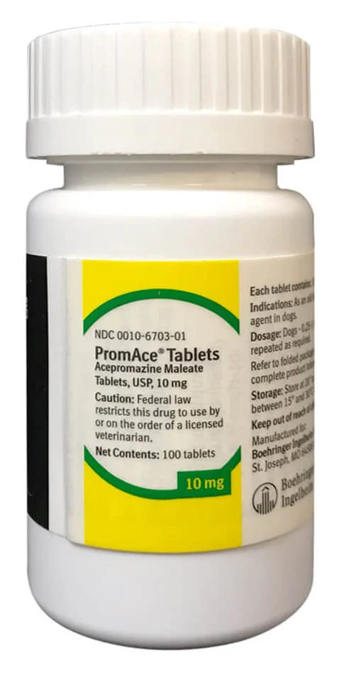 Rx PromAce (acepromazine maleate) Tablets for Horses, Dogs, & Cats - Pet's Shop