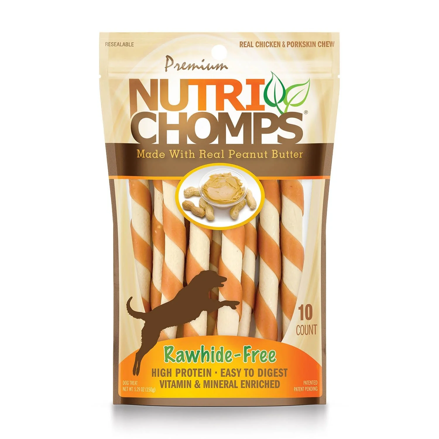 NutriChomps 10ct Peanut Butter Flavor Mini Twist - Pet's Shop