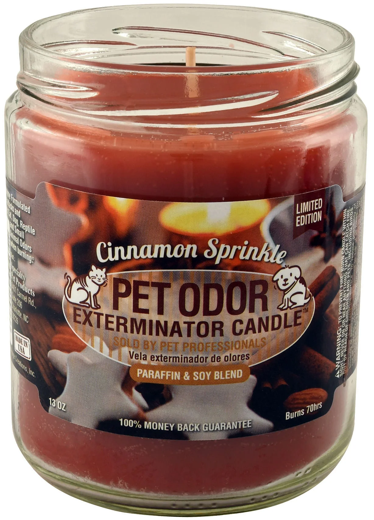 Pet Odor Exterminator Candle, Cinnamon Sprinkle, 13 oz - Pet's Shop