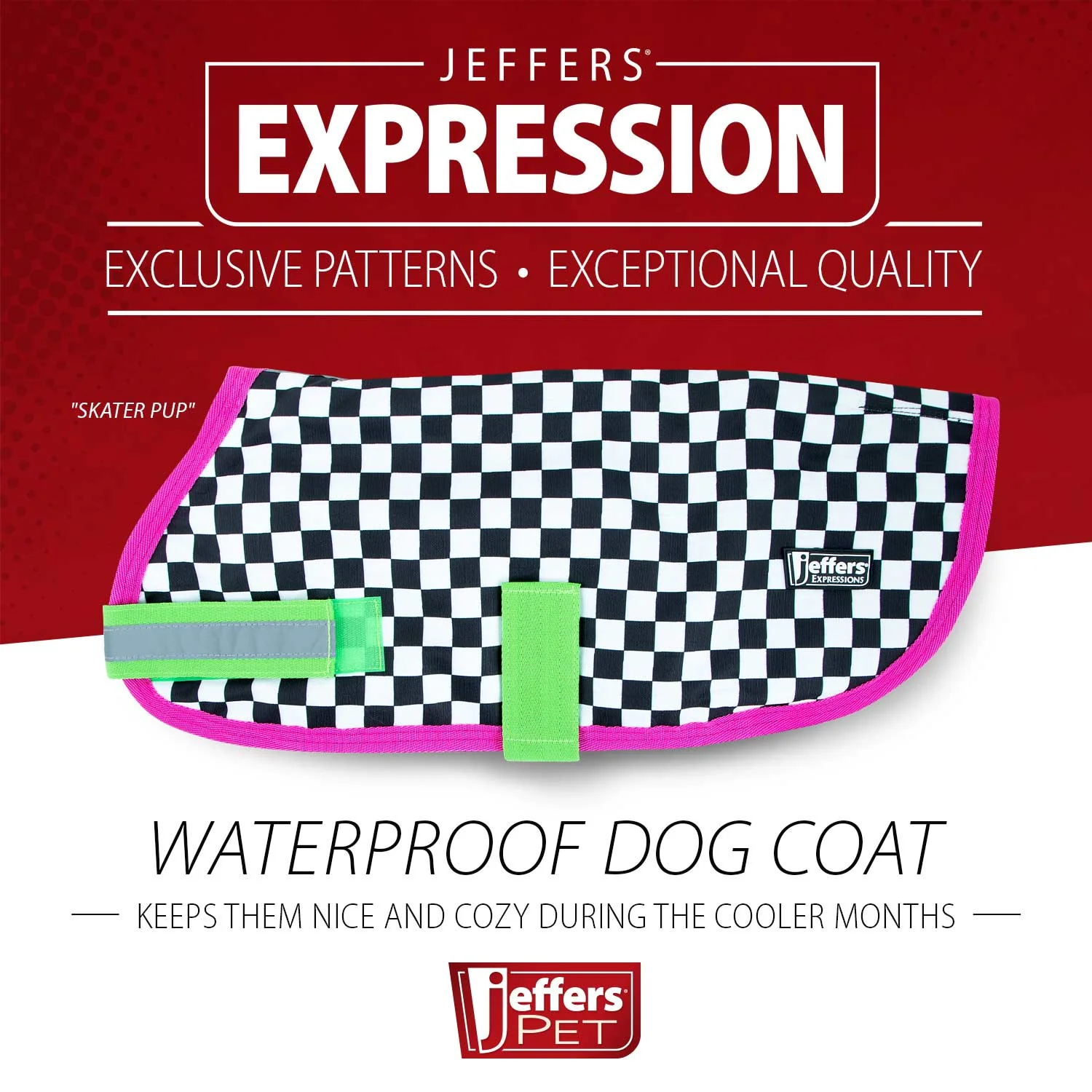Expression Waterproof Ripstop Dog Coat, Skater Pup - Pet's Shop