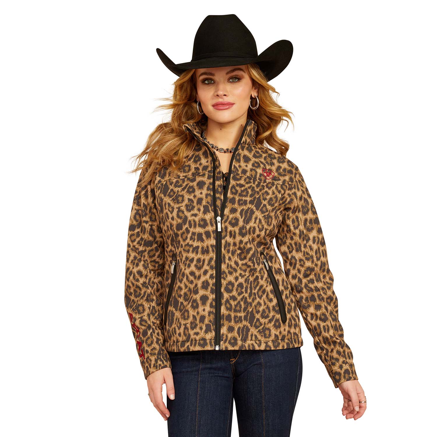 Ariat Women's Team Softshell Print Jacket, Lila Leopard - Pet's Shop