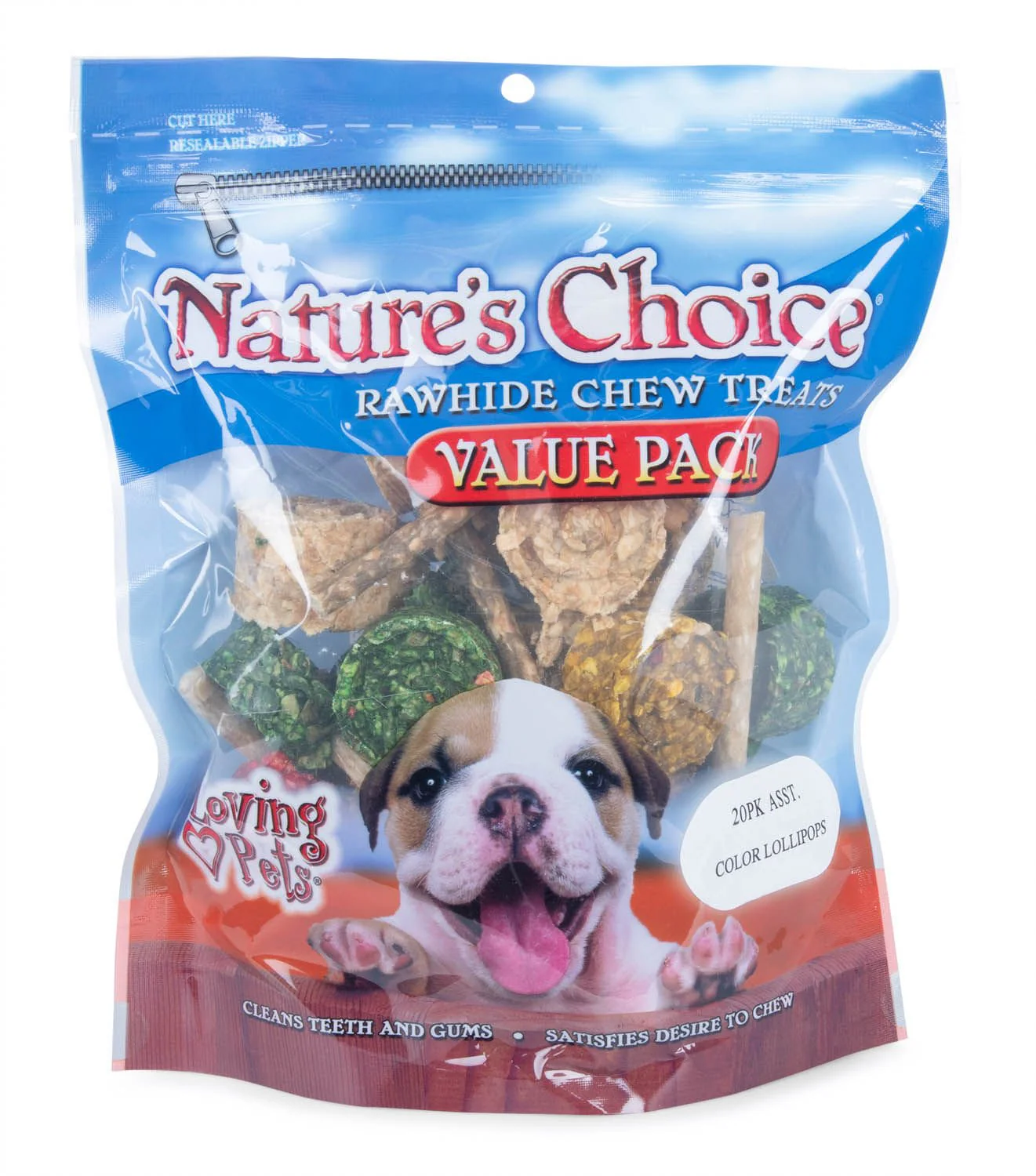Nature's Choice Natural Rawhide Lollipop, Assorted Colors, 20 pk - Pet's Shop