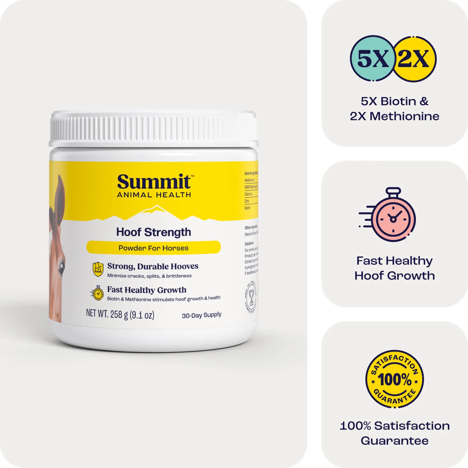 Summit Animal Health - Hoof Strength Powder for Horses, 9.1 oz - Pet's Shop