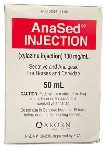 Rx AnaSed (xylazine) Injection, 100mg/ml x 50ml for Horses - Pet's Shop