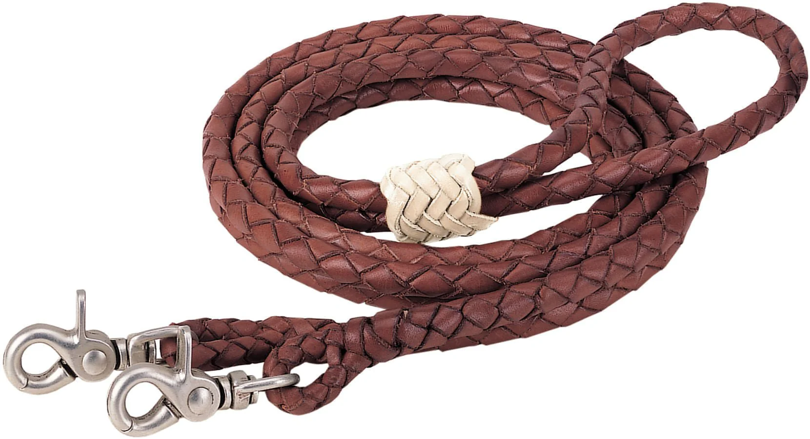 Round Braided Latigo Roper Rein, 3/8