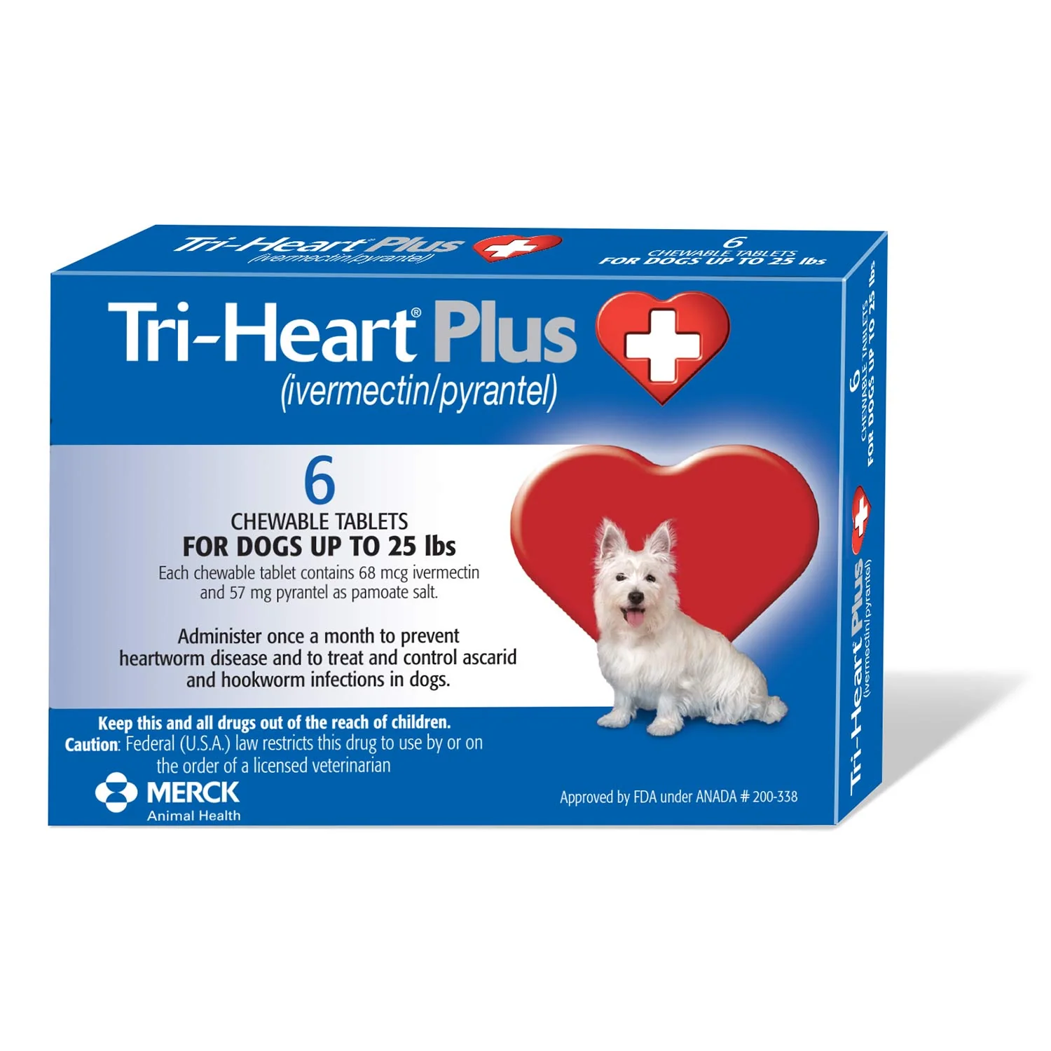 Rx Tri-Heart Plus Chewable Tablets for Dogs, 6 count - Pet's Shop