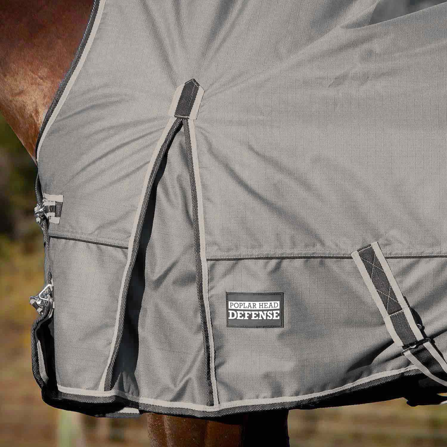 Poplar Head Defense 1680 Denier Turnout Blanket with High Neck, 240 Gram, Plymouth Brown - Pet's Shop