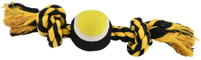 Nuts for Knots 2 Knot Rope with Tennis Ball Dog Toy, Assorted, 10