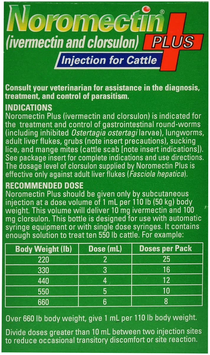 Noromectin Plus Injection Cattle Dewormer - Pet's Shop