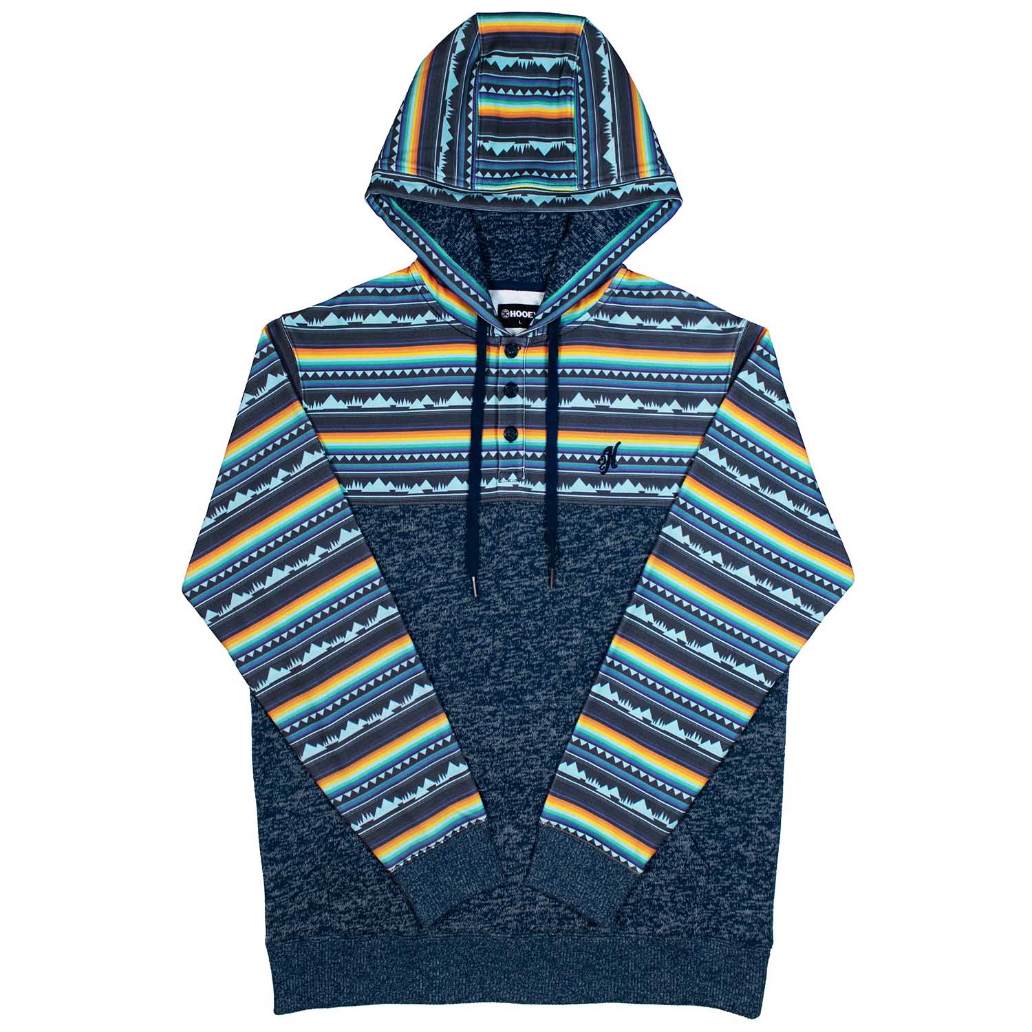 Hooey Jimmy Men's Hoodie, Navy & Stripe - Pet's Shop
