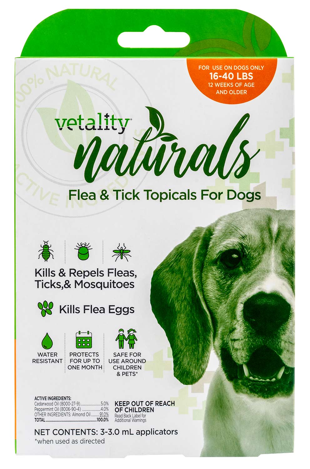 Vetality Naturals Flea & Tick Topicals for Dogs, 3-pk - Pet's Shop