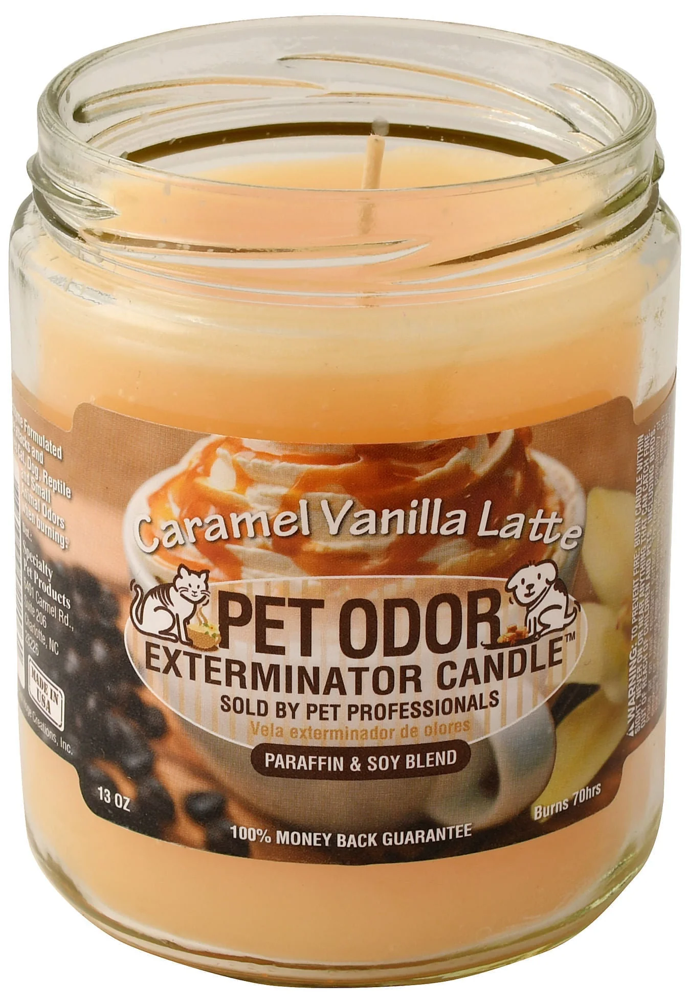 Pet Odor Exterminator Candle, Caramel Vanilla Latte, 13 oz - Pet's Shop