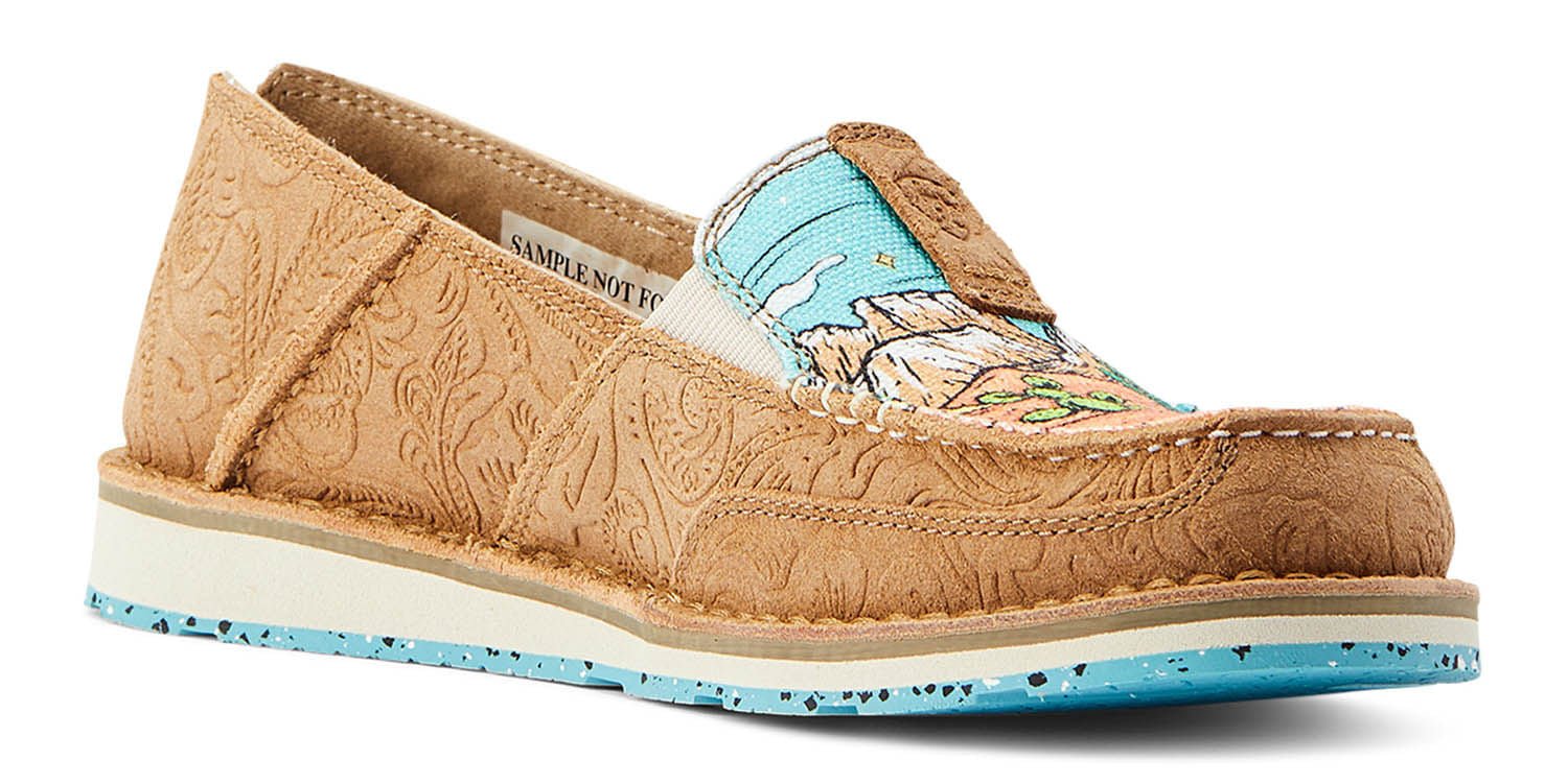Ariat Women's Cruiser, Tan Suede Emboss/Arizona Skies - Pet's Shop