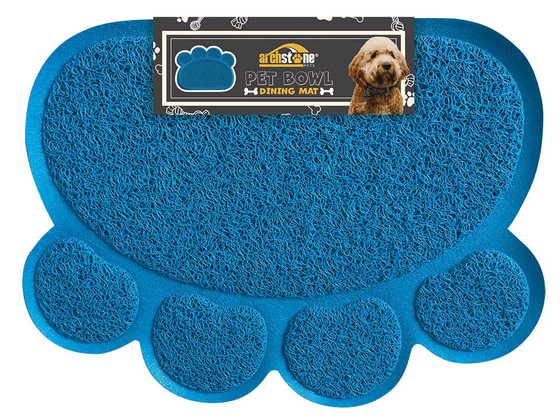 Pet Bowl Dining Mat Pawprint Shape - Pet's Shop