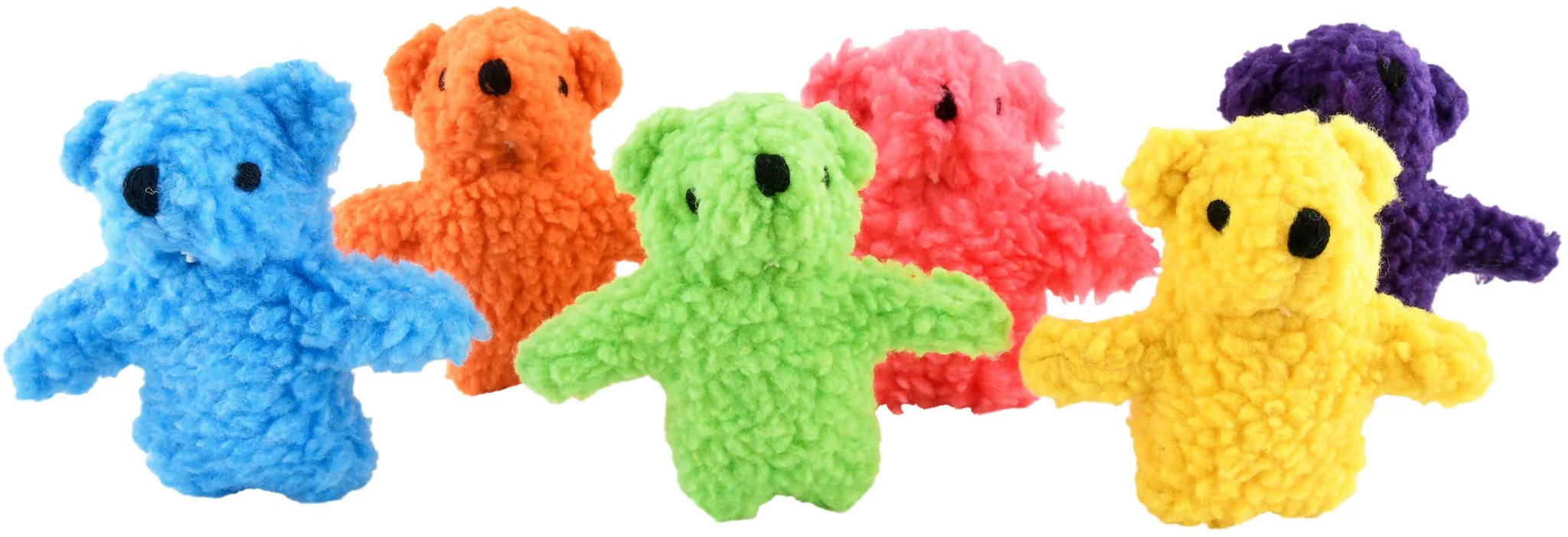 Fleecy Bear Plush Squeaker Dog Toys, 6 pk - Pet's Shop