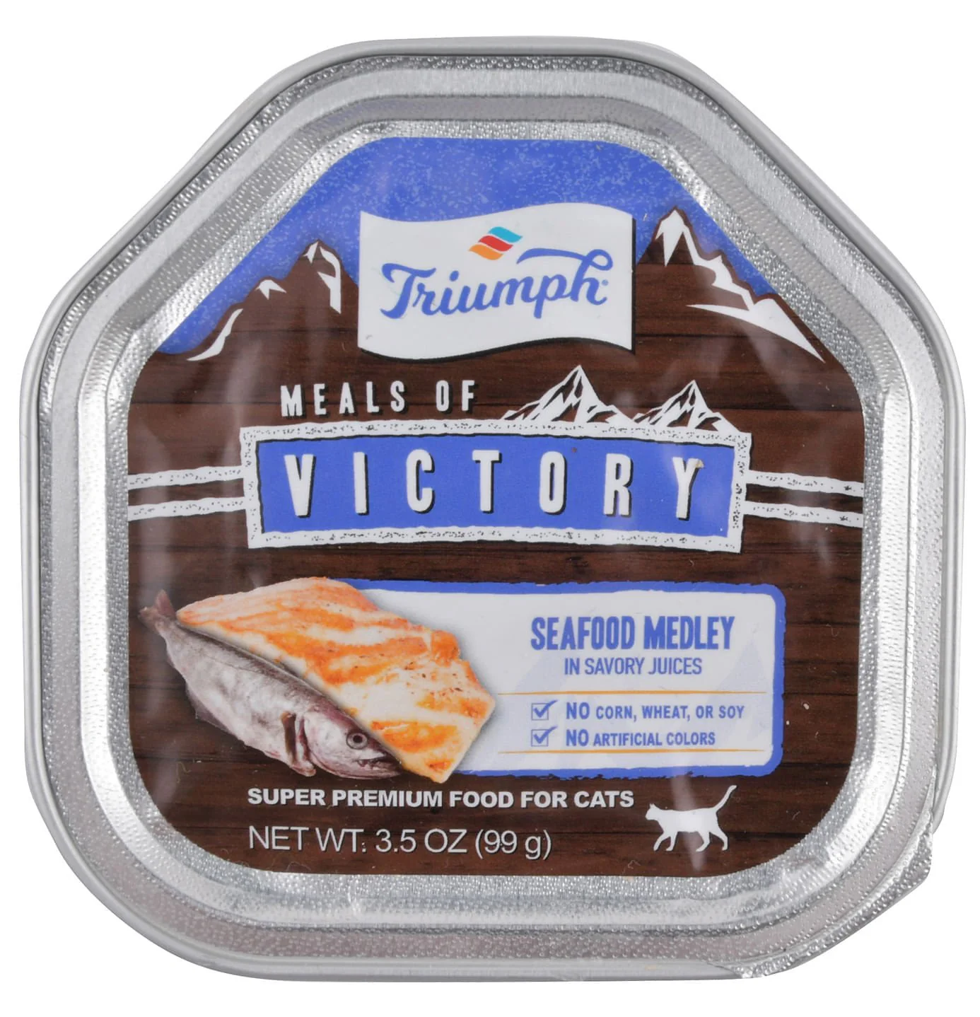 Triumph Meals of Victory Seafood Medley in Savory Juices Cat Food - Pet's Shop