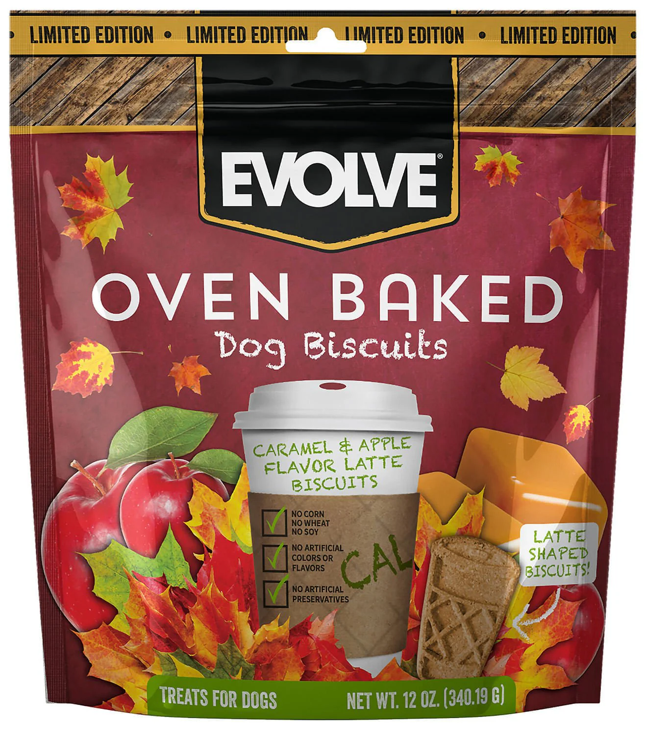 Evolve Oven Baked Caramel Apple Latte Biscuits - Pet's Shop