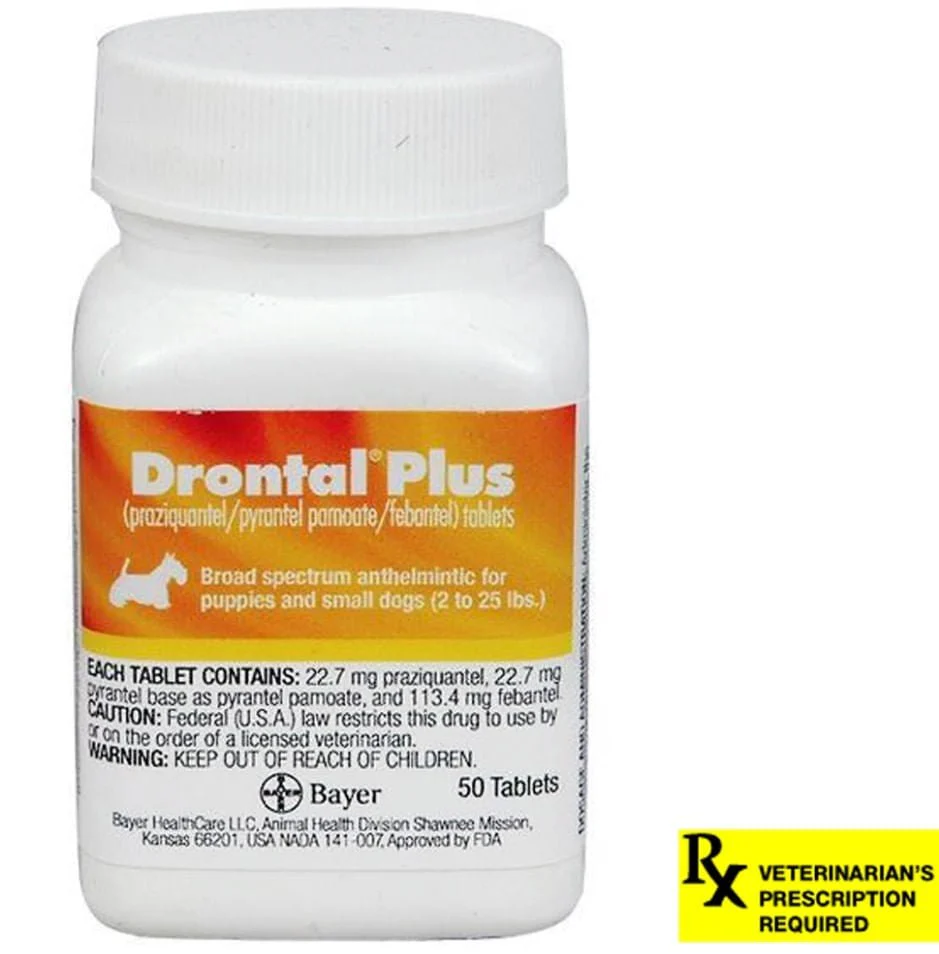 Rx Drontal Plus (praziquantel/pyrantel pamoate/febantel) Broad Spectrum Anthelmintic for Dogs - Pet's Shop
