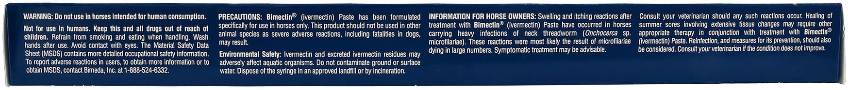 Bimectin Paste Horse Dewormer, 1-dose - Pet's Shop