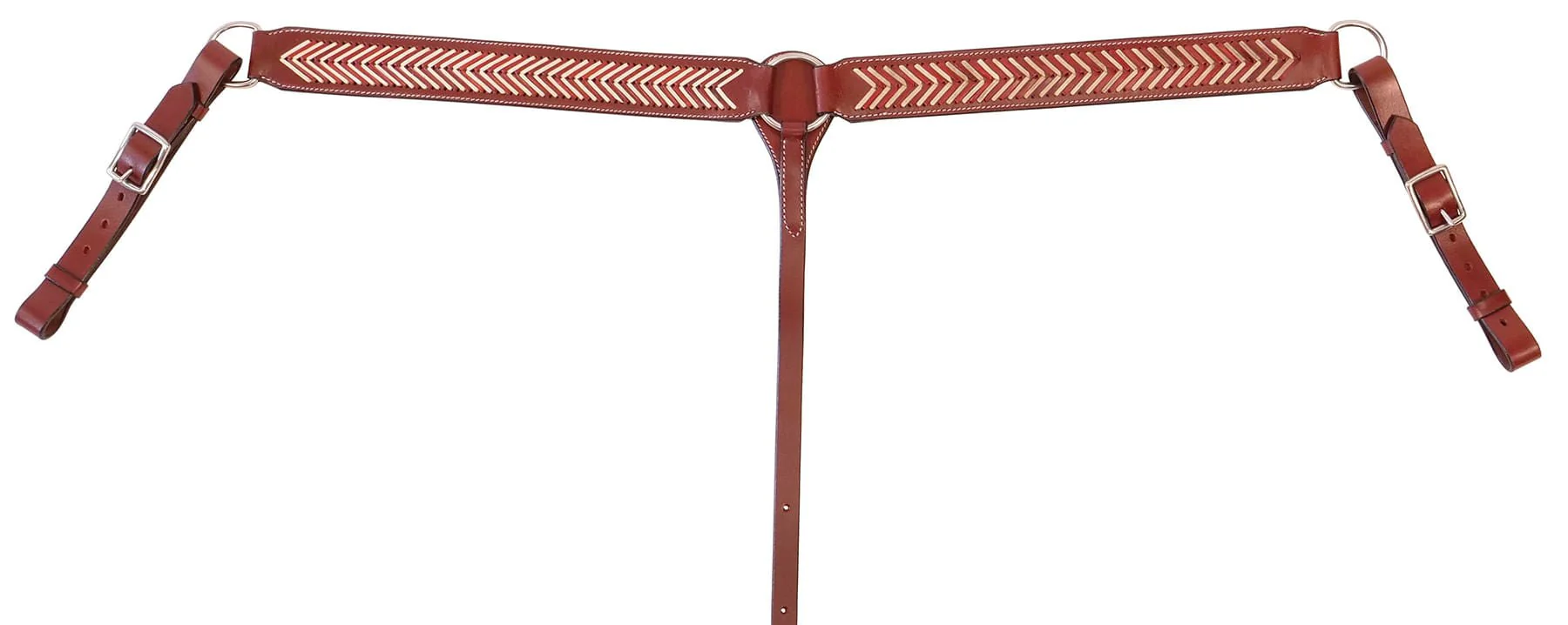 Buffalo Leather Brown Rawhide Laced Breast Collar - Pet's Shop