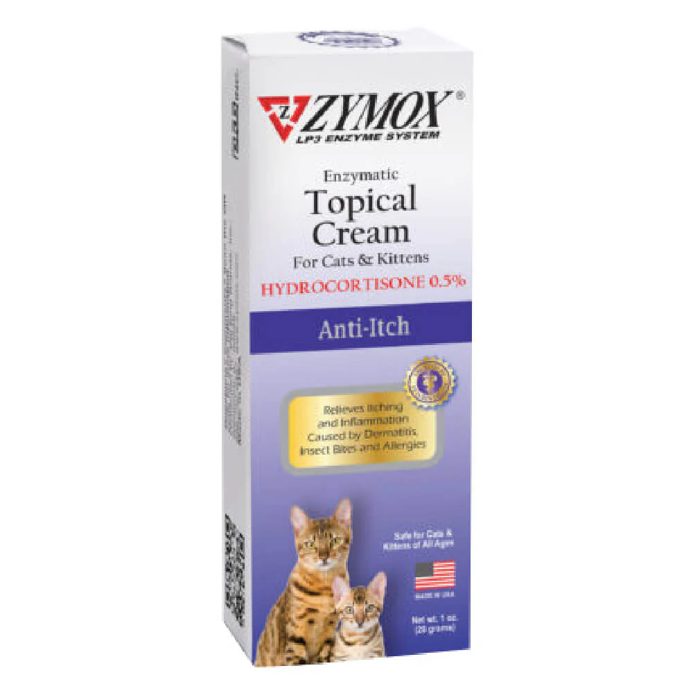 Zymox Cat/Kitten Topical Cream with .5% HC, 1 oz tube - Pet's Shop