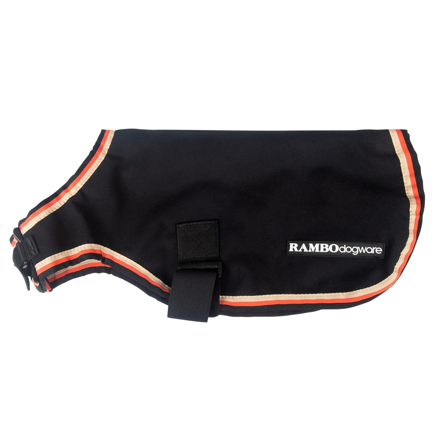 Rambo Waterproof Fleece Dog Coat, Black/Tan - Pet's Shop