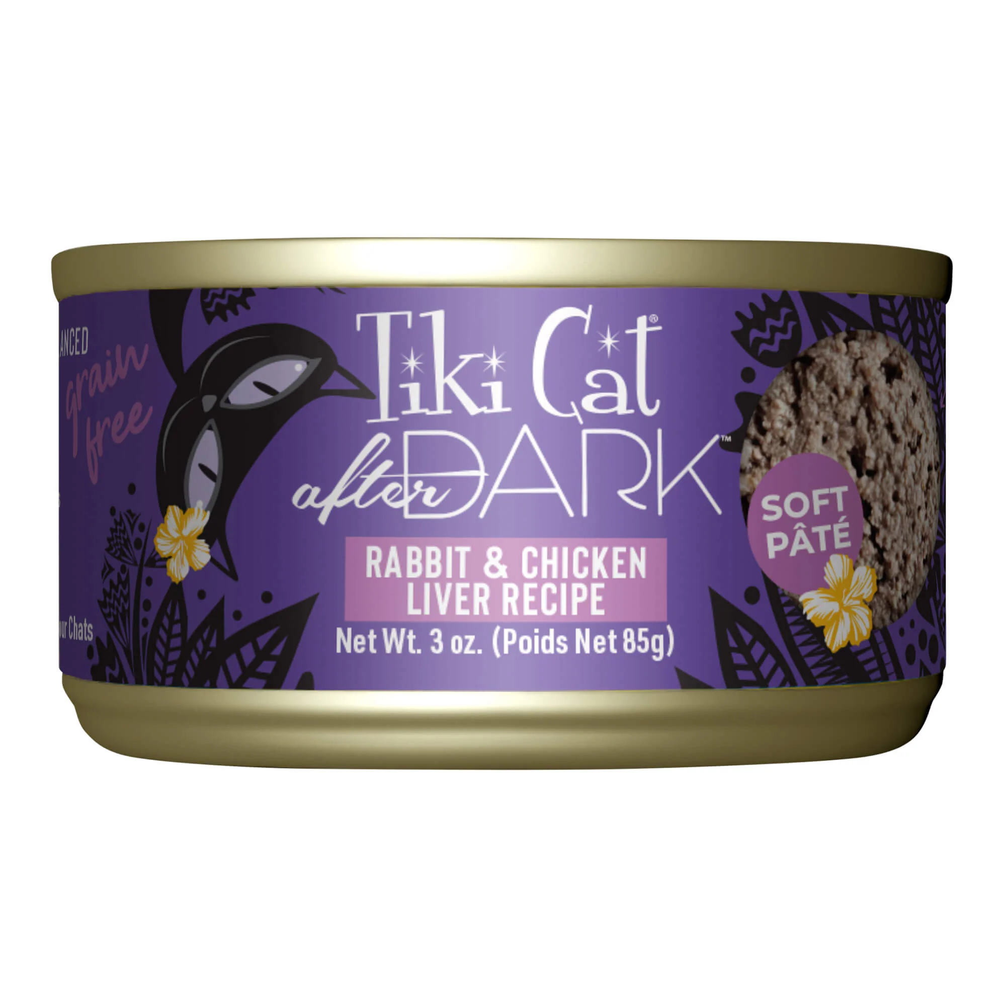 Tiki Cat After Dark Pate Wet Cat Food, Rabbit & Chicken Liver, 3 oz Cans, 12 ct - Pet's Shop
