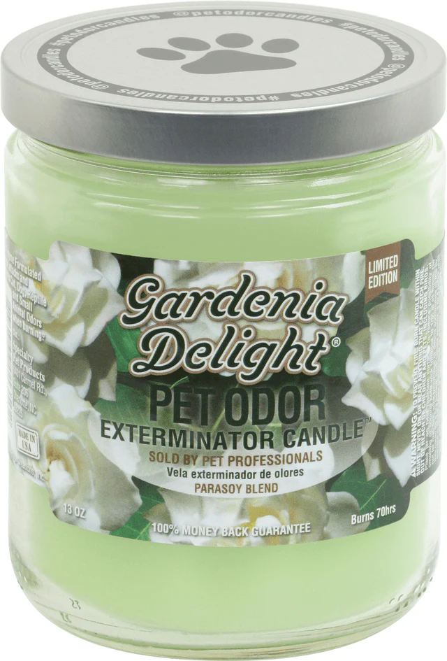 Pet Odor Exterminator Candle, Gardenia Delight, 13 oz - Pet's Shop