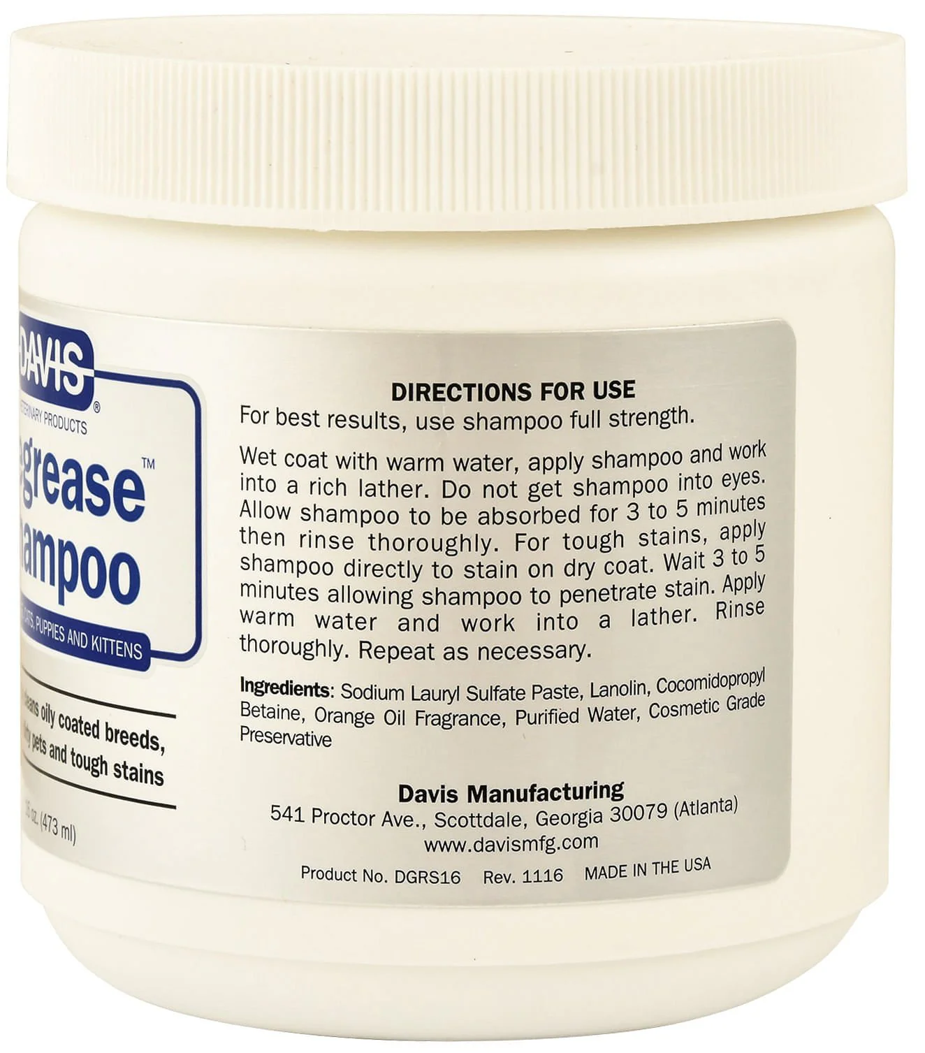 Davis Degrease Shampoo - Pet's Shop