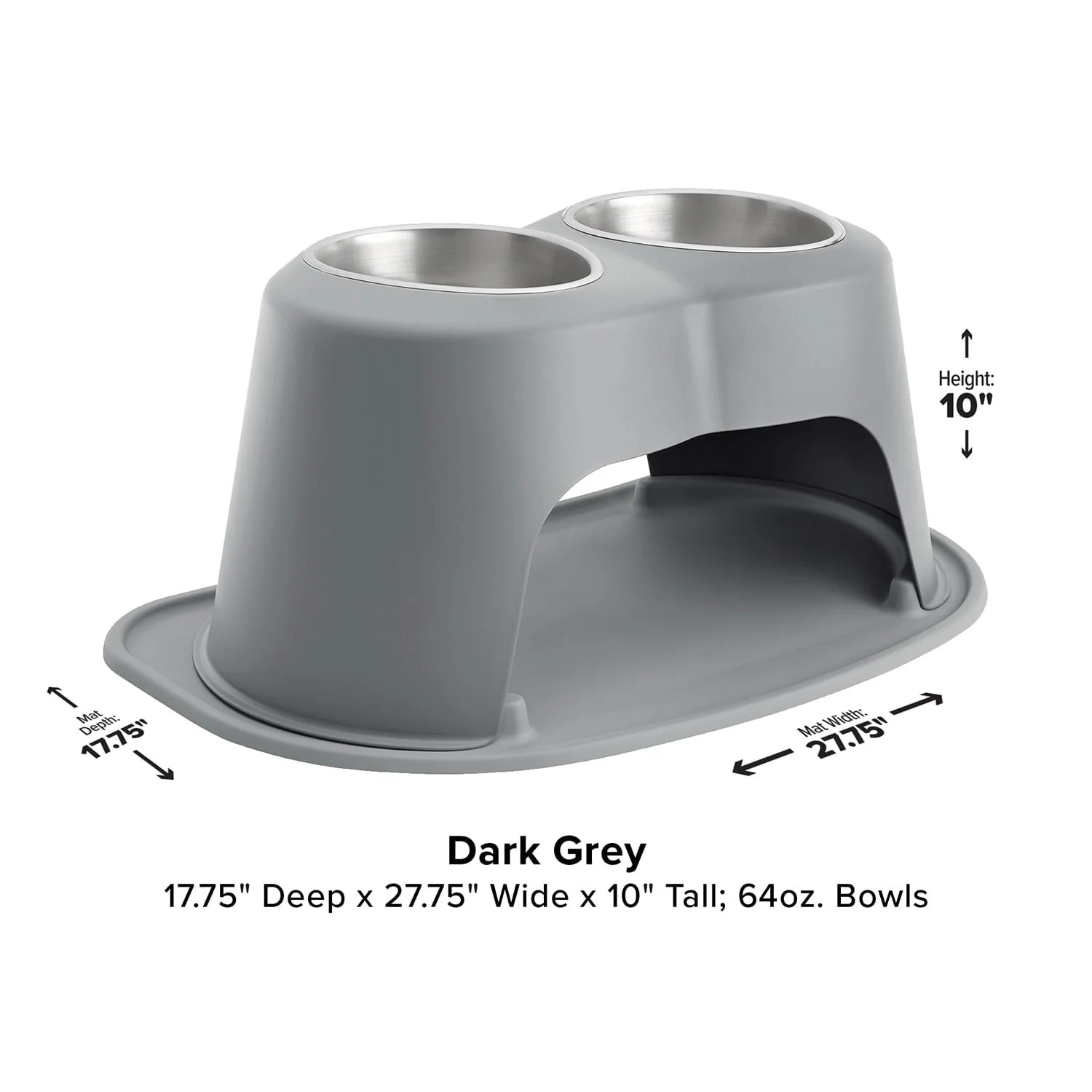 WeatherTech Double High Pet Feeding System, Stainless Steel - Pet's Shop