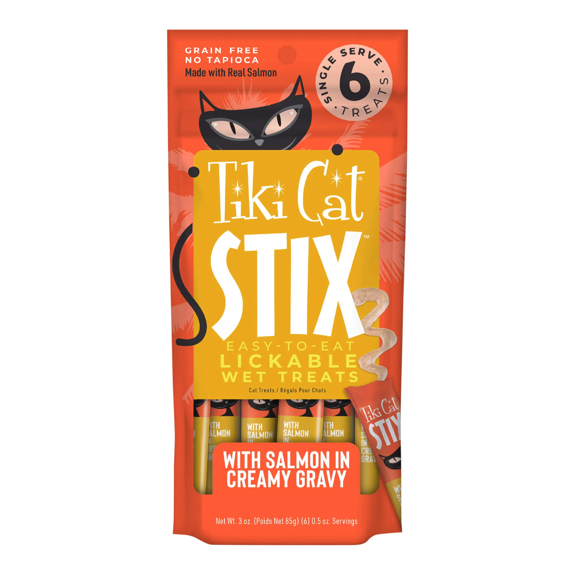 Tiki Cat Stix Wet Cat Treats, Salmon, Case of 12 (6 ct) - Pet's Shop