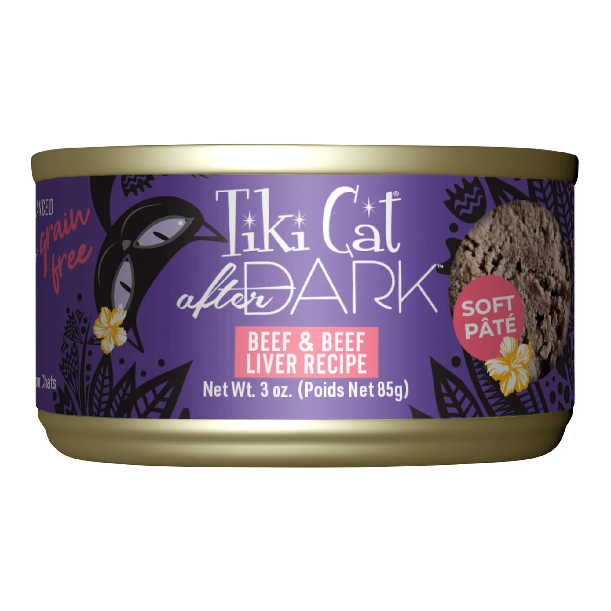 Tiki Cat After Dark Pate Wet Cat Food, Beef & Beef Liver, 3 oz Cans, 12 ct - Pet's Shop