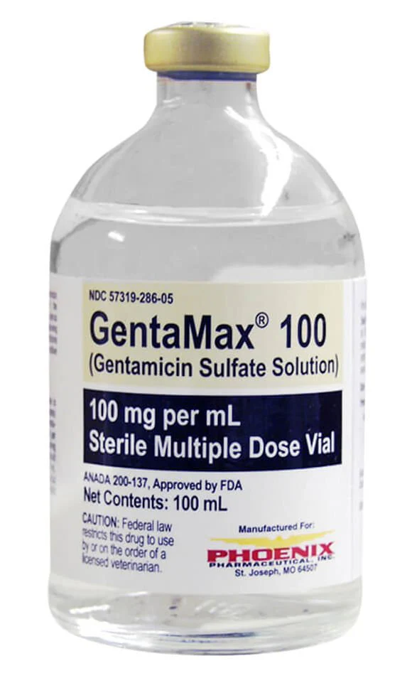 Rx GentaMax (gentamicin sulfate solution) 100 mg/mL Injection for Horses - Pet's Shop